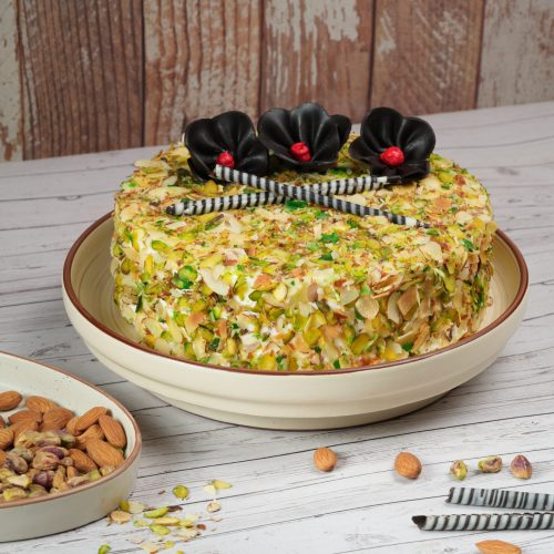 Almond Malai Pista Cake
